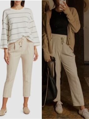 ATM Anthony Thomas Melillo Twill Drawstring Crop Pants Faded Khaki